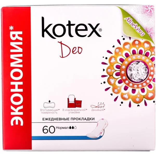 Прокладки щоденні жіночі KOTEX (Котекс) Normal Deo (Нормал део), 60 шт.
