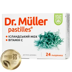 Dr. Müller (Доктор Мюллер) льодяники з екстрактом ісландського моху, 24 шт. - Баум Фарм