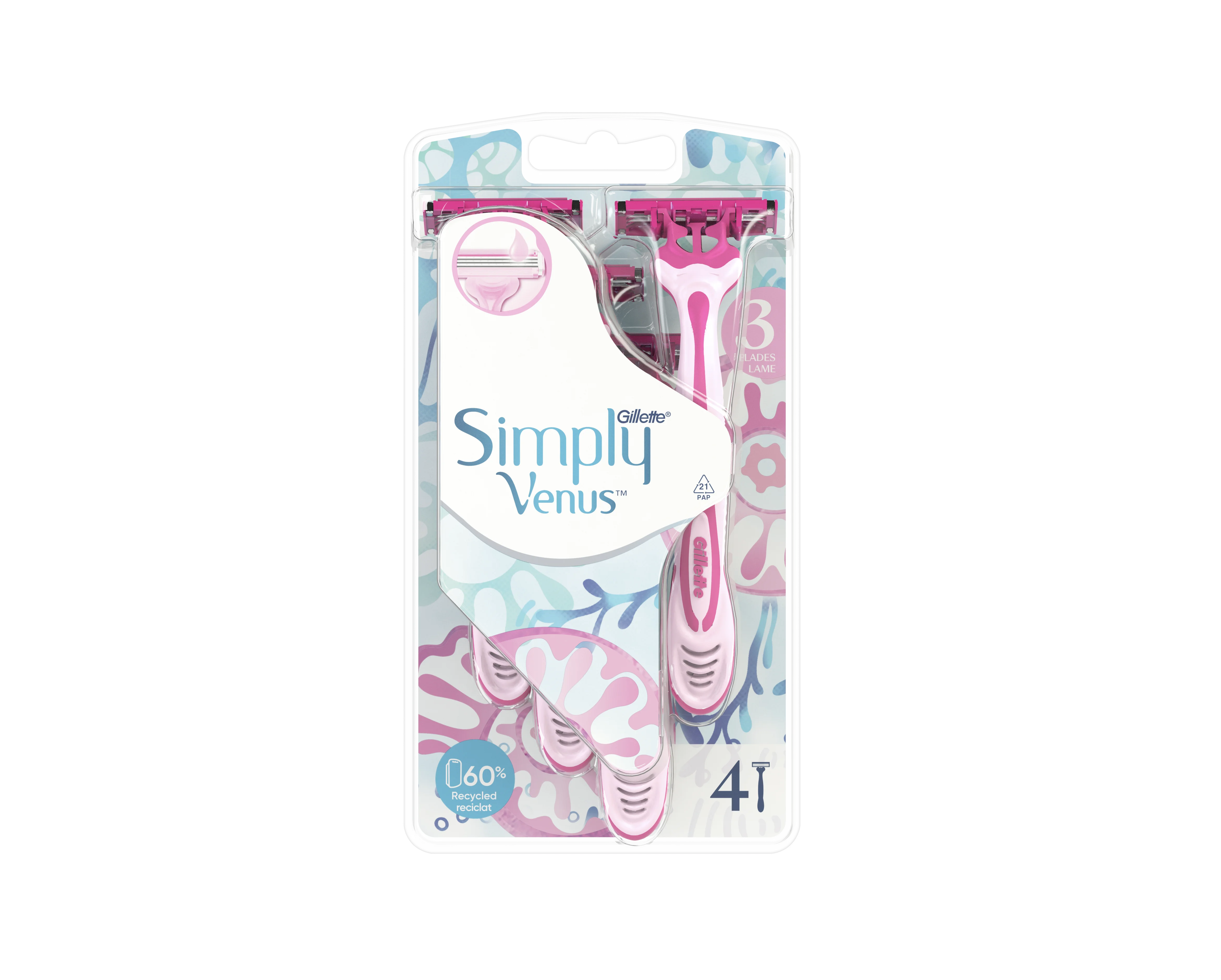 Бритва Venus (Вінус) Simply 3 жіноча одноразова, 4 шт.