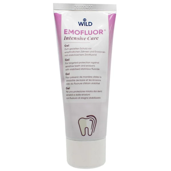 Зубной гель Emofluor Intensive Care (Эмофлуор Інтенсів Кеа) зі стабілізованим фторидом олова, 75 мл