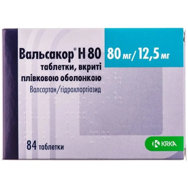 Вальсакор Н 80 таблетки по 80 мг/12,5 мг, 84 шт.