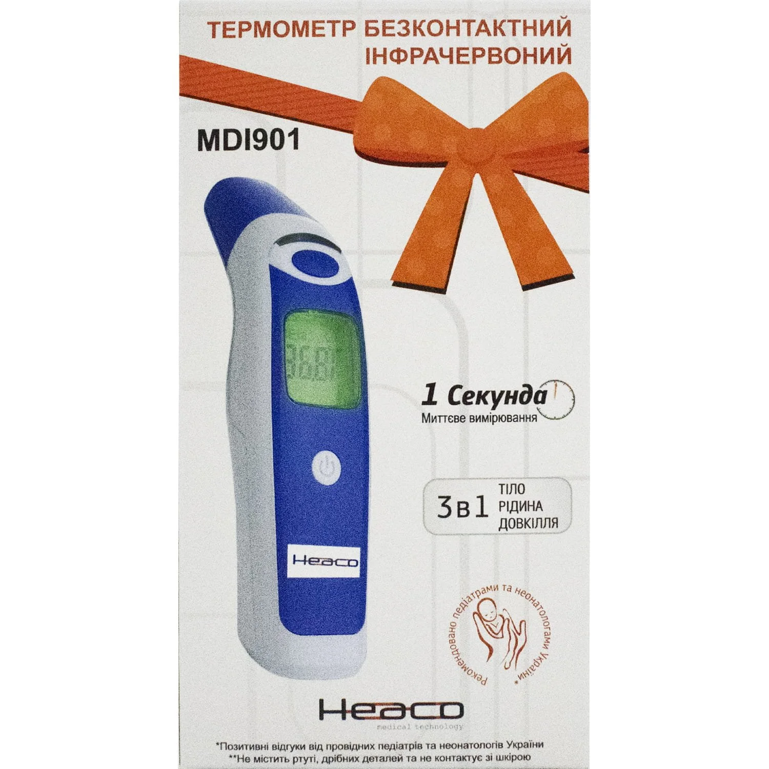 Термометр безконтактний інфрачервоний Heaco MDI-901, 1 шт.