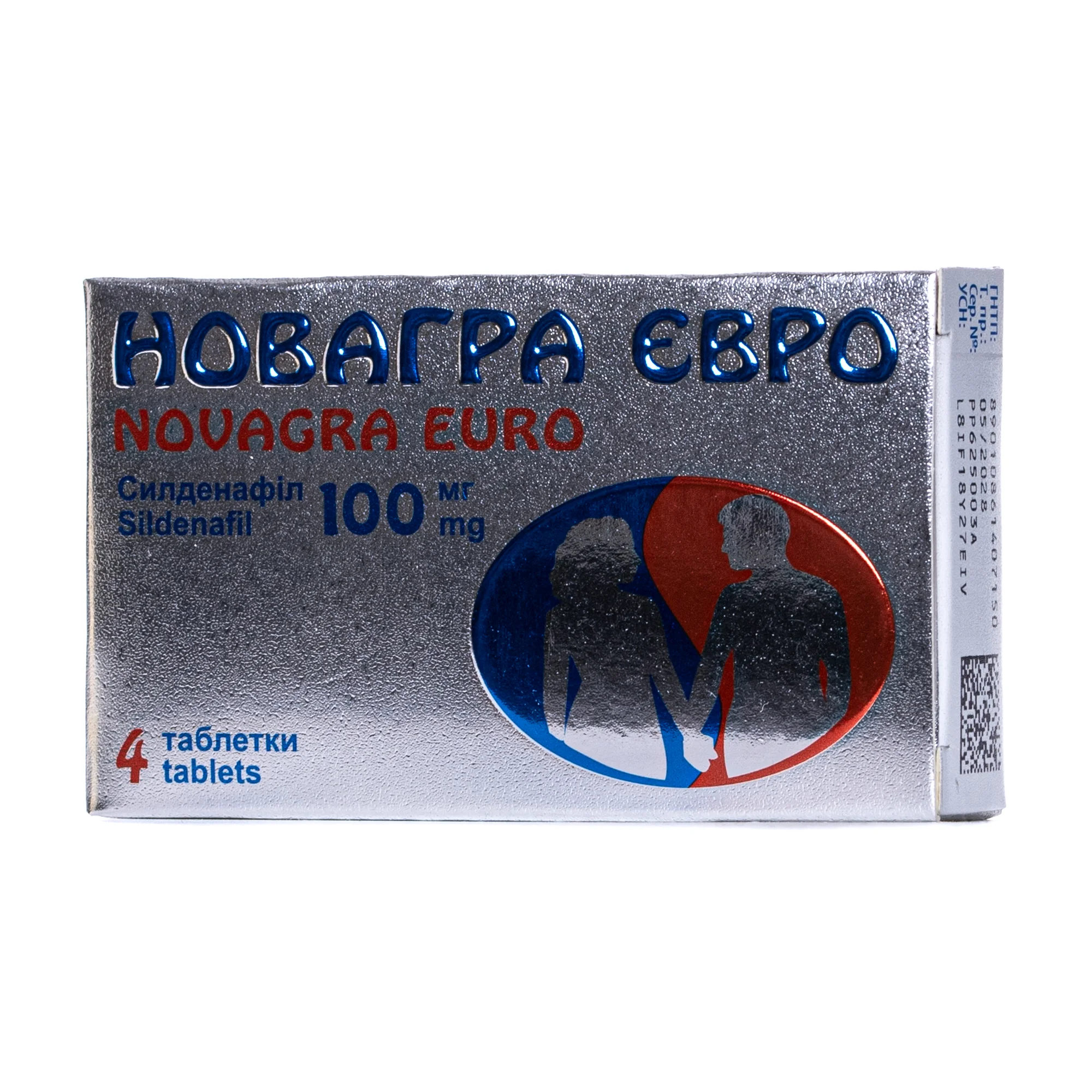 Новагра Євро таблетки по 100 мг, 4 шт.