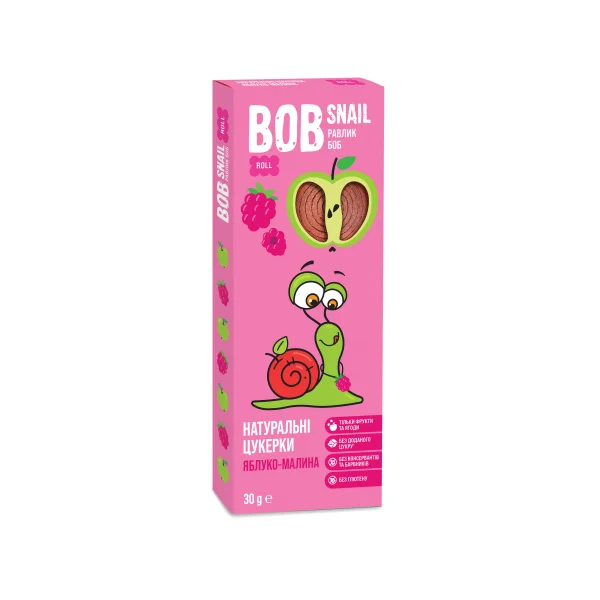 Цукерки Bob Snail (Боб Снеіл) Равлик Боб яблучно-малинові, 30 г
