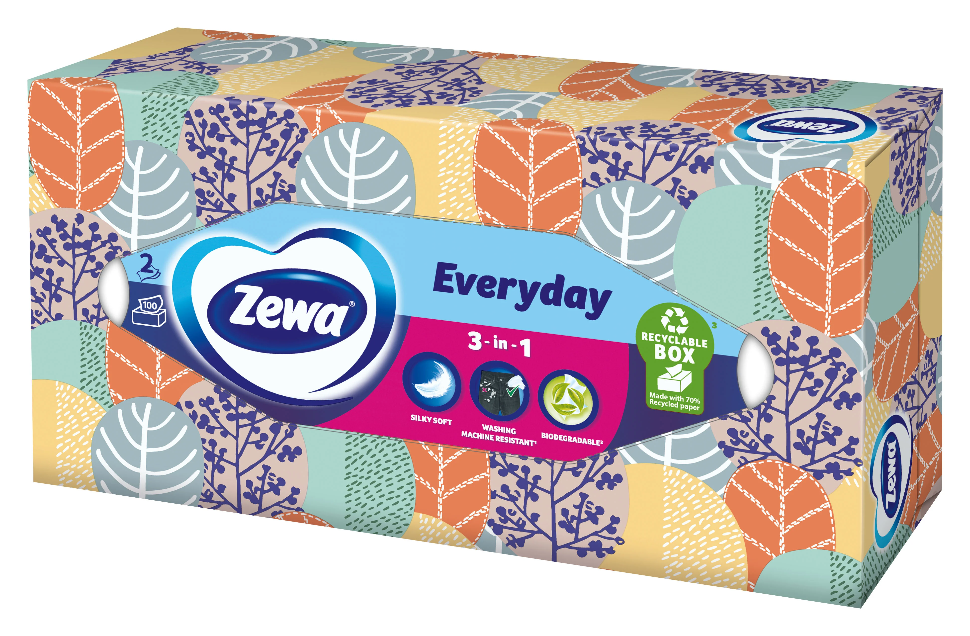 Серветки Зева Еврідей (Zewa Everyday) косметичні, 100 шт.