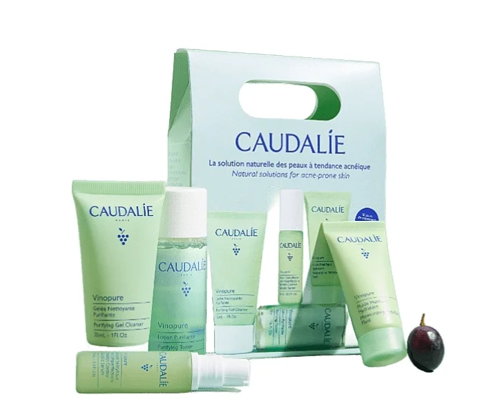 Набір Caudalie (Кодалі) Vinopure 2025 Гель, 30 мл + Сироватка, 10 мл + Флюїд, 15 мл + Тонік, 30 мл