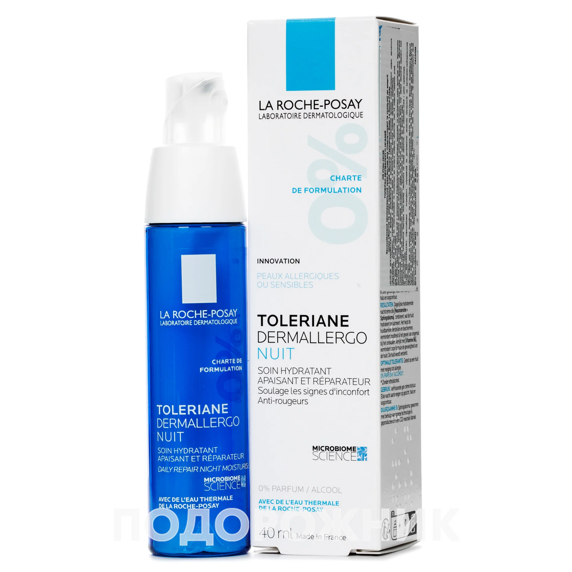 Зволожуючий засіб La Roche-Posay (Ля Рош-Позе) Toleriane Ultra Nuit для шкіри обличчя та контурів очей, 40 мл
