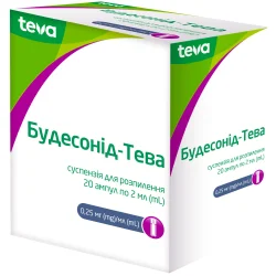 Будесонід-Тева суспензія для інгаляцій по 0,25 мг/мл у небулах по 2 мл, 20 шт.