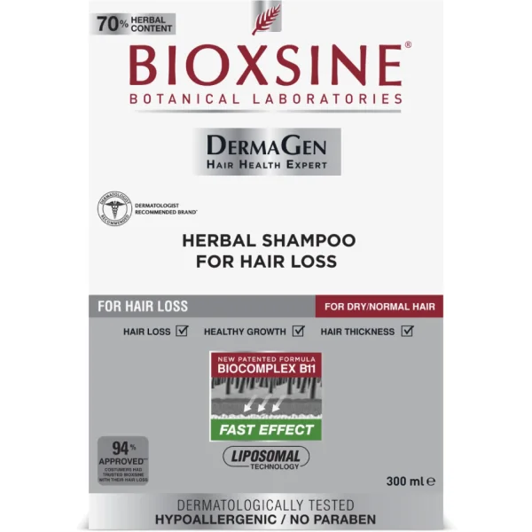 Шампунь Bioxsine (Биоксин) Дермаджен для нормальных и сухих волос, 300 мл