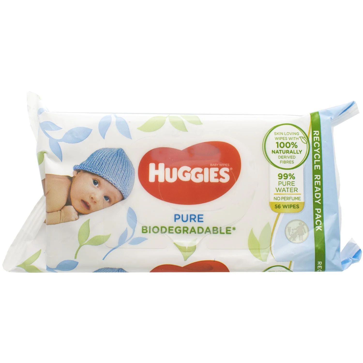 Серветки вологі Хагіс Пьюр (Huggies Pure), 56 шт.