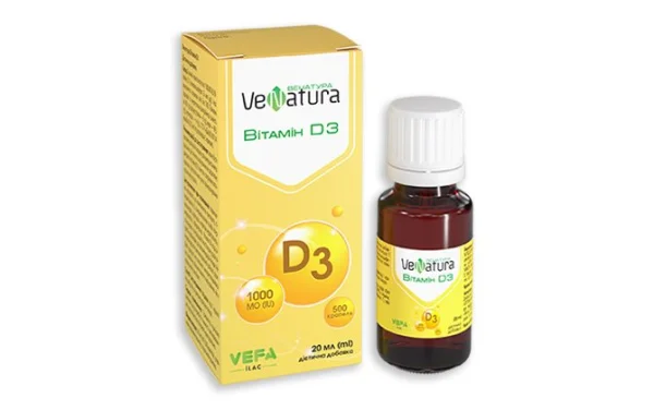 Венатура витамин Д3 жидкий во флаконе, 20 мл
