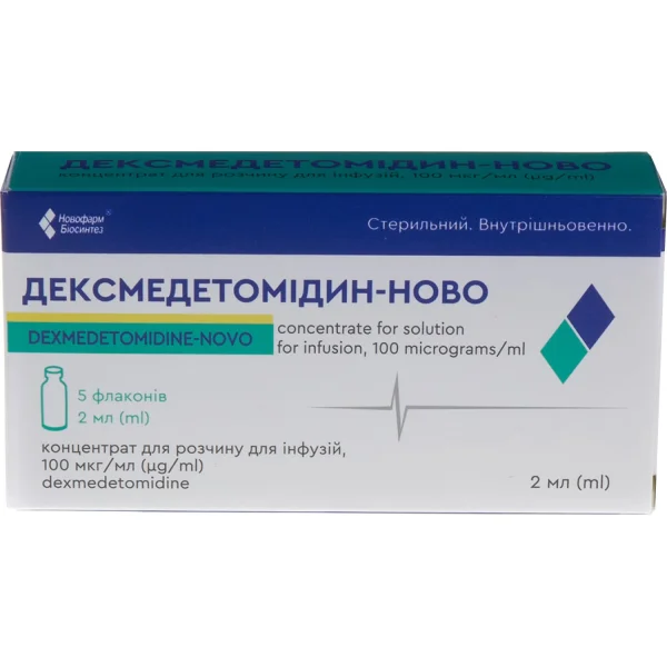 Дексмедетомідин-Ново концентрат для розчину для інфузій 100 мкг/мл у флаконі по 2 мл, 5 шт.