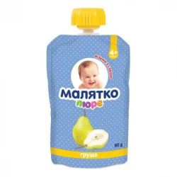 Фруктовое пюре Малышка со вкусом груши, 90 г