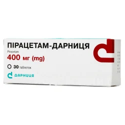 Пірацетам таблетки по 400 мг, 30 шт.