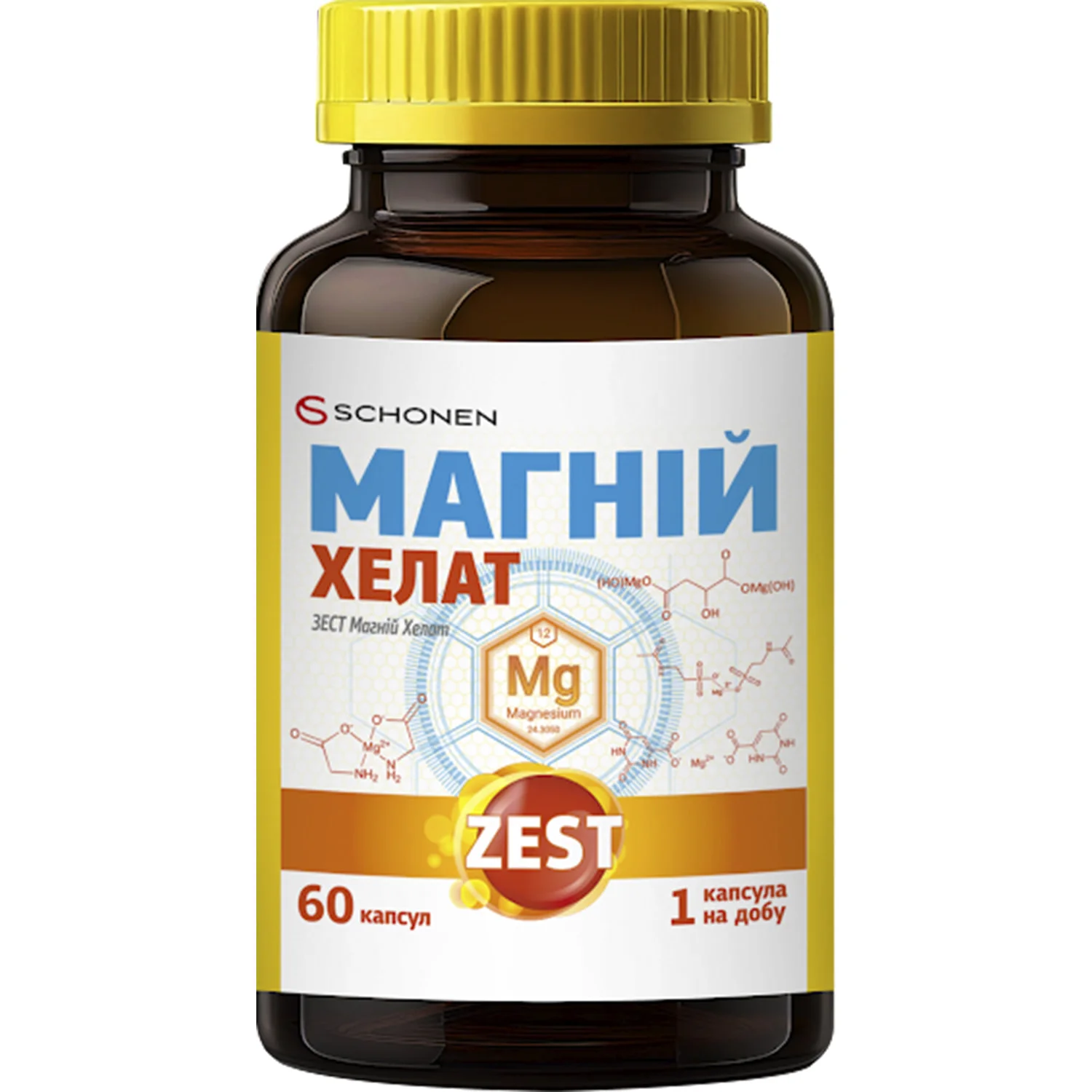 Вітаміни Zest (Зест) Магній хелат капсули, 60 шт.
