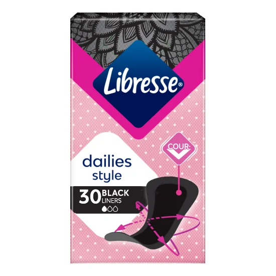 Прокладки щоденні Libresse (Лібресс) Daily Fresh Normal Black, чорні, 30 шт.