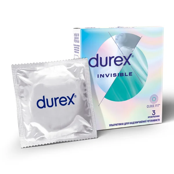 Презервативи Дюрекс Інвізібл (Durex Invisible), 3 шт.