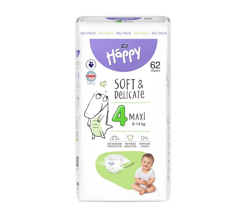 Підгузники Bella (Бела) Happy Maxi 4 (8-14кг), 62 шт.