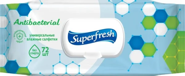 Салфетки влажные Superfresh (Суперфреш) антибактериальные, 72 шт.