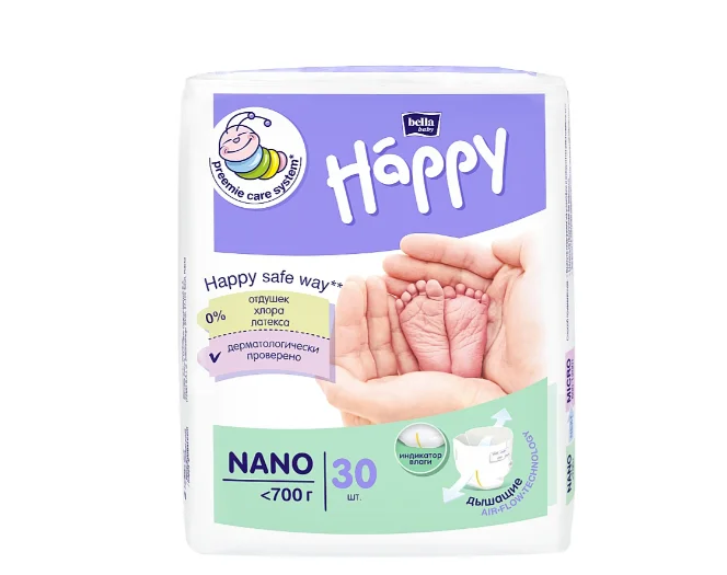 Підгузки дитячі Happy Bella (Белла) Baby Nano для недоношених, 30 шт.