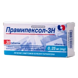 Праміпексол-ЗН таблетки по 0,25 мг, 30 шт.