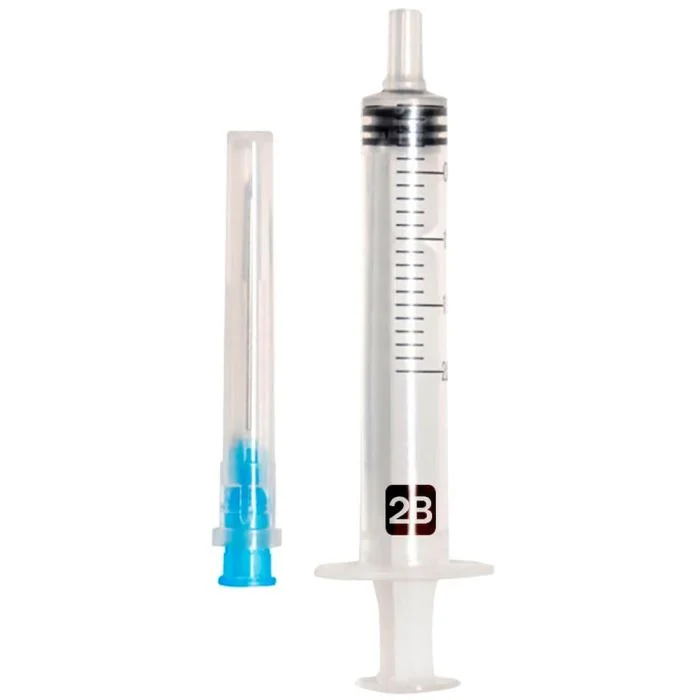 Шприц 2В, 3-компонентний, 23G (1/4 0,6*32 мм); 24G (0,55*25 мм), 2 мл, 1 шт.