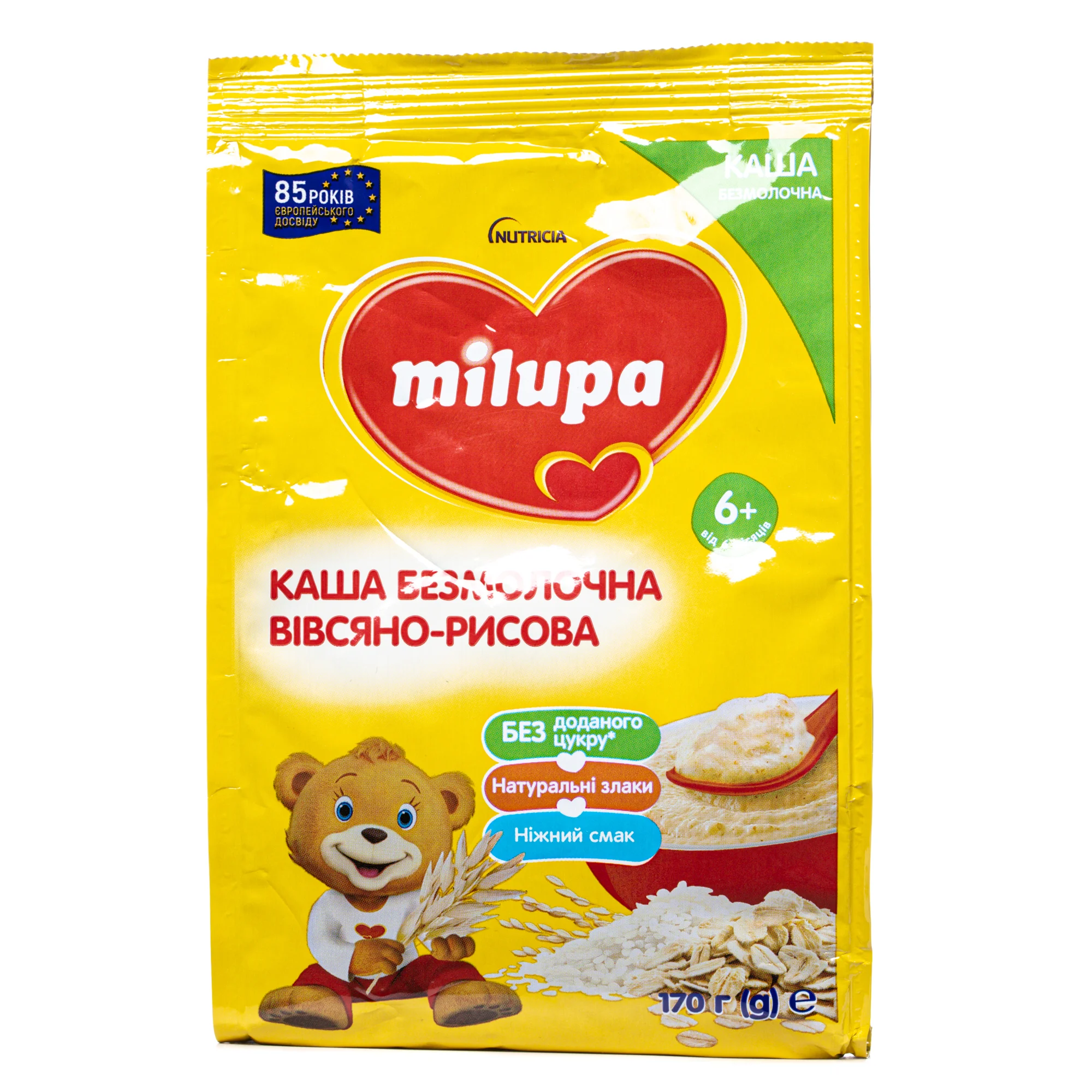 Каша безмолочна Milupa (Мілупа) вівсяно-рисова від 6 місяців, 170 г