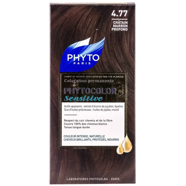 Крем-краска для волос Фито (Phyto) Фитоколор Сенситов 4.77 шатен темный каштановый
