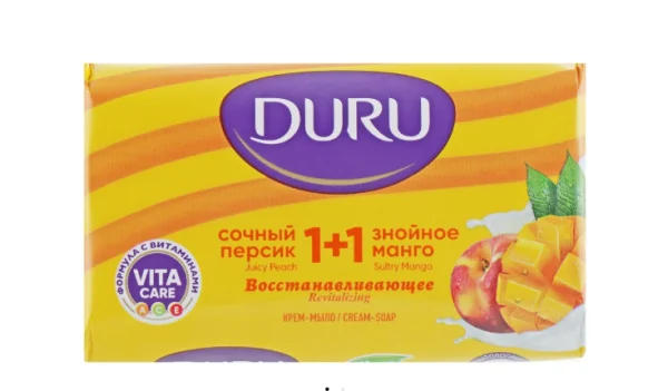 Мило тверде Дуду соковитий персик та знойне манго 80г №1+1