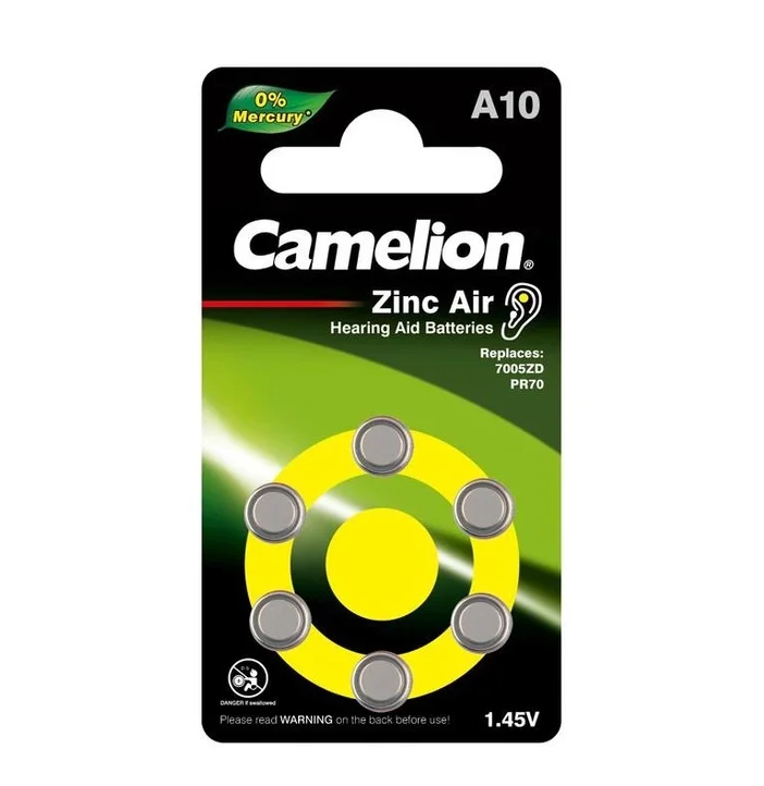 Батарейки Camelion (Камеліон) А13-ВР6 Цинк-Еір, 6 шт.