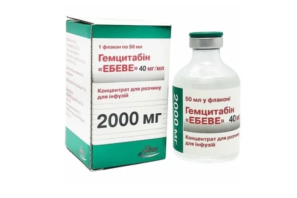 Гемцитабін-Ебеве конц. д/р-ну д/інф. 40мг/мл фл. 50мл №1