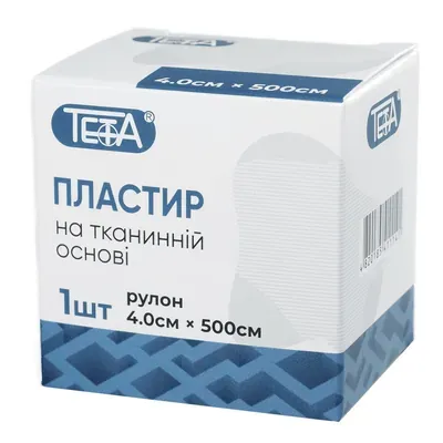 Пластир Тета (Teta) на тканинній основі розмір 4 х 500 см, 1 шт.