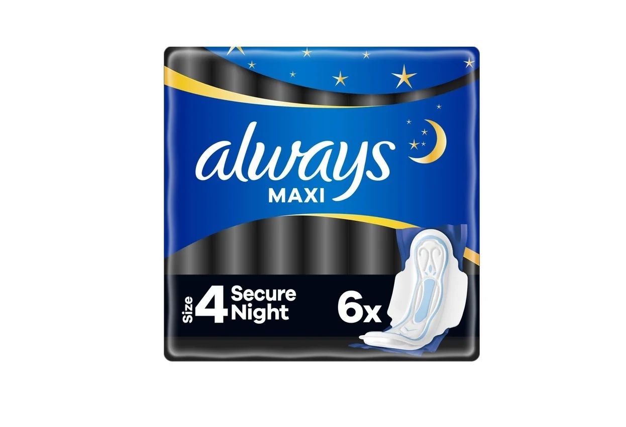 Прокладки Always (Олвейс) Maxi Secure Night розмір 4, 6 шт.