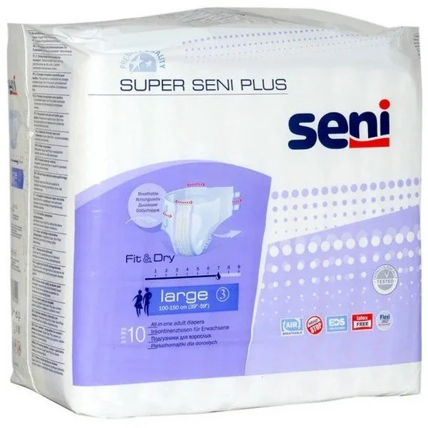Підгузник Seni Super Plus Large(Сені Супер Плюс Лардж),10 шт.