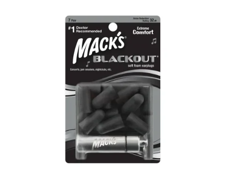 Беруші Макс (Mack's) Блекаут Фоам із поліуретану з контейнером, 7 пар