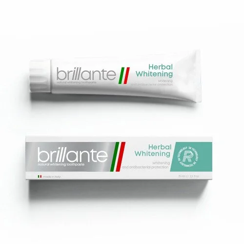 Зубна паста Brillante Whitening відбілююча антибактеріальна, 75 мл