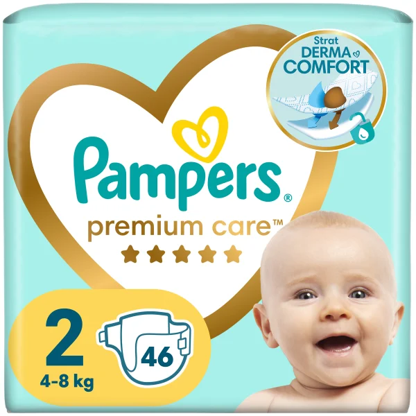 Підгузки для дітей Памперс Преміум Міні (PAMPERS Premium Care Mini) 2 від 4 до 8 кг, 46 шт.