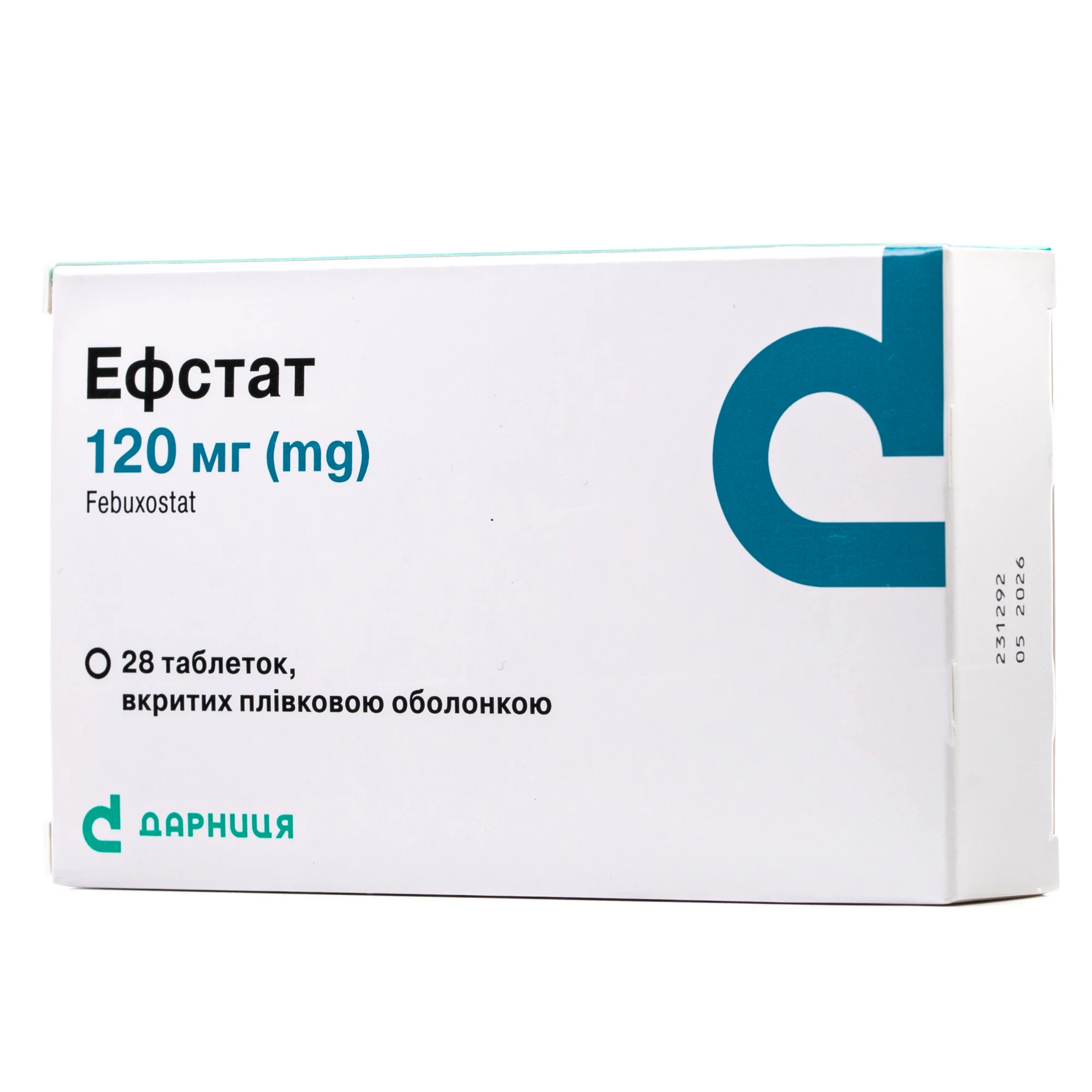 Ефстат таблетки по 120 мг, 28 шт.