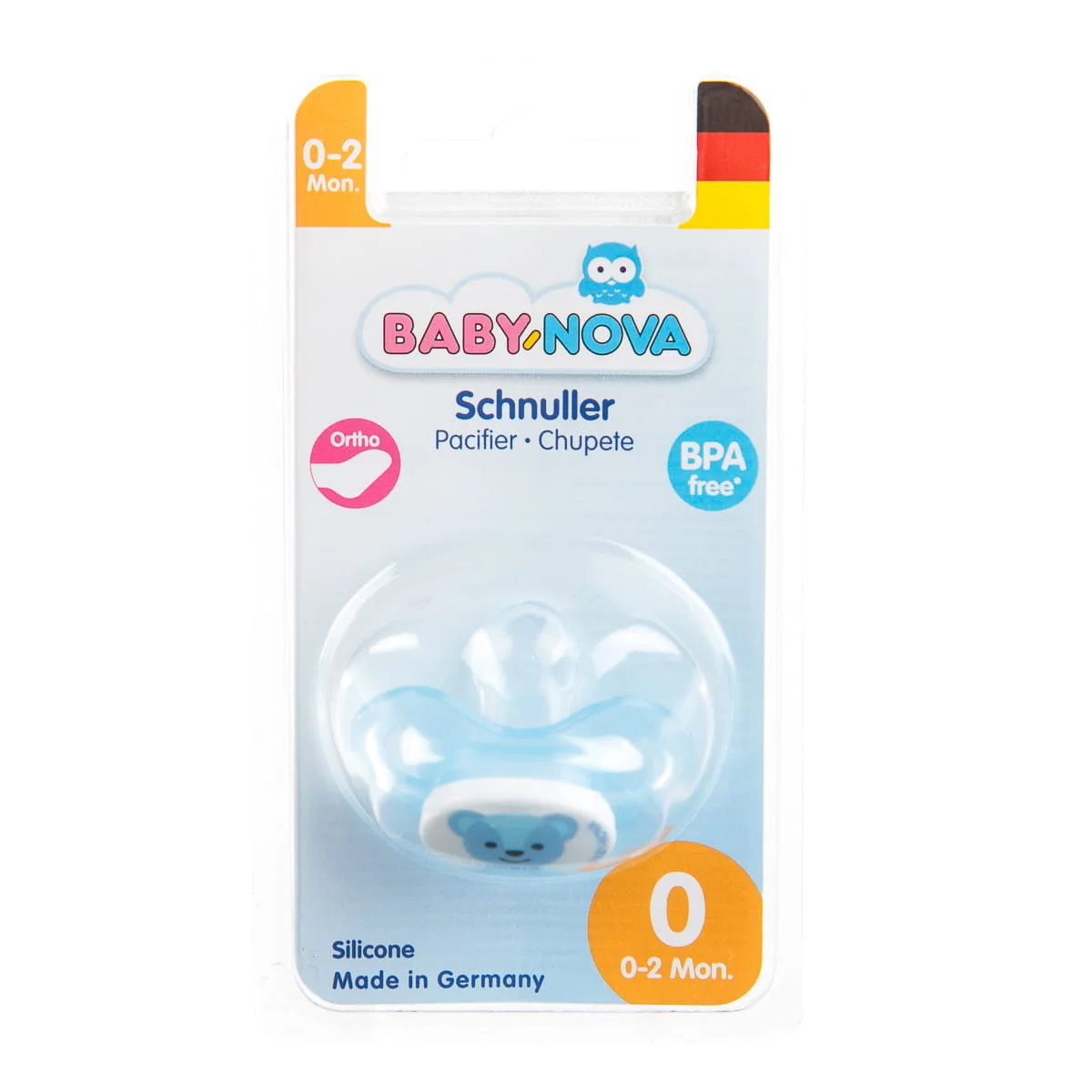 Соска пустушка силіконова Baby-nova (Бейбі Нова) Newborn ортодонтична, від 0 до 2 місяців, 1 шт.