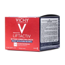 Нічний крем для обличчя Vichy (Віши) LiftActiv В3 з ретинолом антивіковий для корекції пігментних плям, 50 мл
