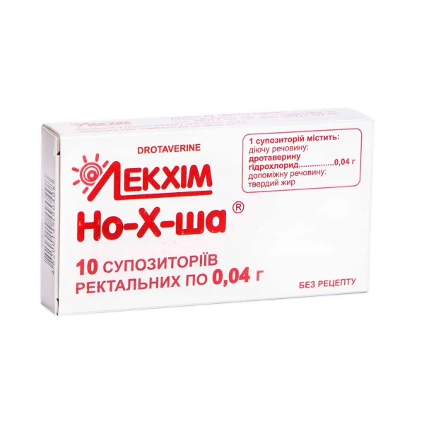 Но-х-ша суппозитории (свечи) ректальные по 40 мг, 10 шт. - Лекхим