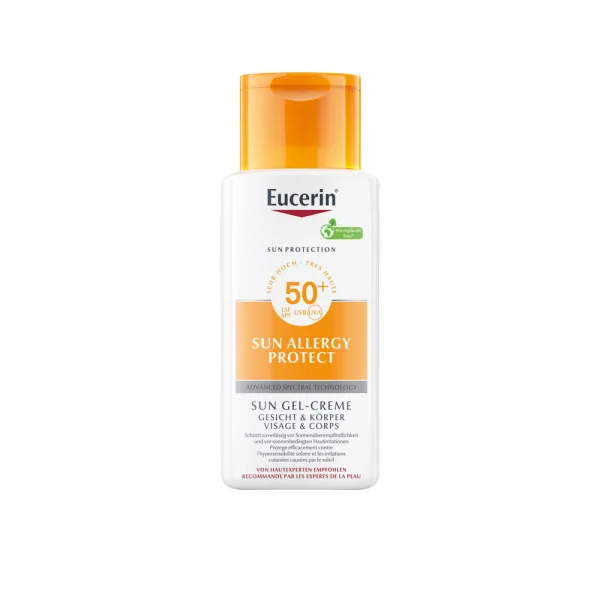 Крем-гель сонцезахисний Еуцерин Аллерджі Протект (Eucerin Allergy Protection) для обличчя та тіла SPF50, 150 мл
