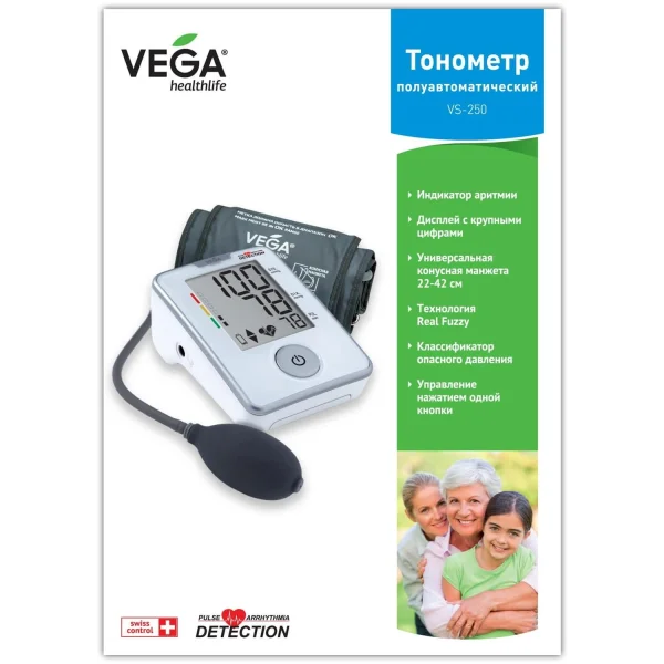Тонометр напівавтоматичний Вега ВС-250