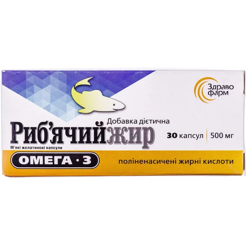 Риб’ячий жир у капсулах по 500 мг, 30 шт.