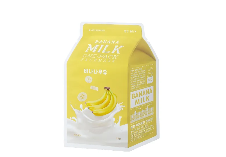 Тканинна маска для обличчя A’pieu (А Пью) Banana Milk One-Pack з екстрактом банана, 21 г