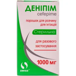 Деніпім порошок для розчину для ін'єкцій по 1000 мг у флаконі, 1 шт.