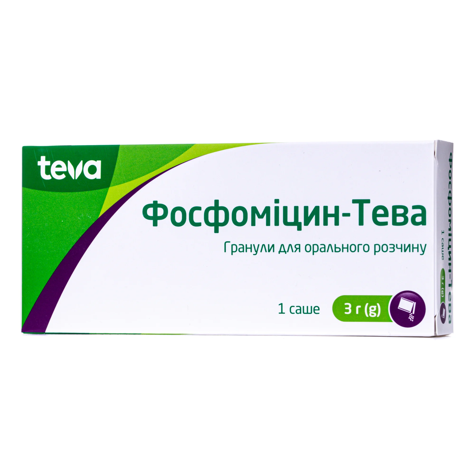 Фосфоміцин-Тева гранули для орального розчину у саше по 3 г, 1 шт.