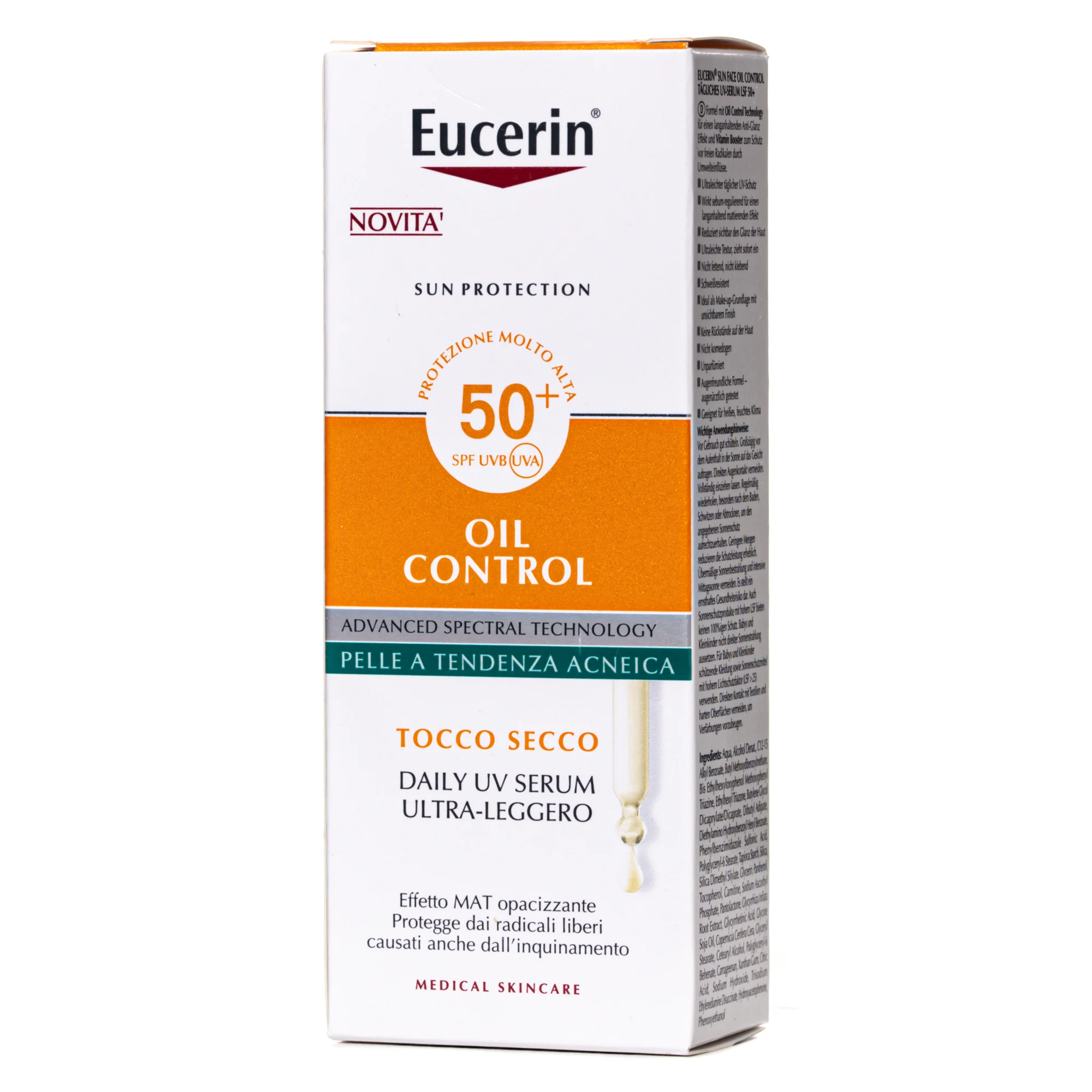 Сироватка для обличчя Eucerin (Еуцерин) Oil Control сонцезахисна ультралегка з матуючим ефектом з SPF50+, 30 мл