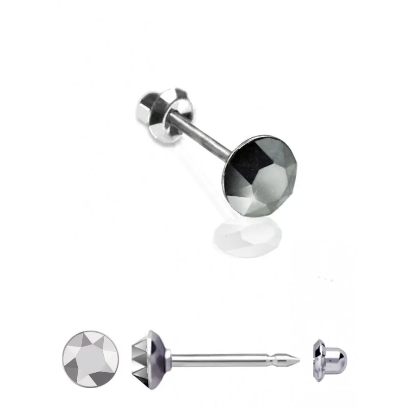 Сережки Inverness (Інвернес) Light Chrome 4мм Крістал Сваровскі NIOBIO IN186c, 1 пара