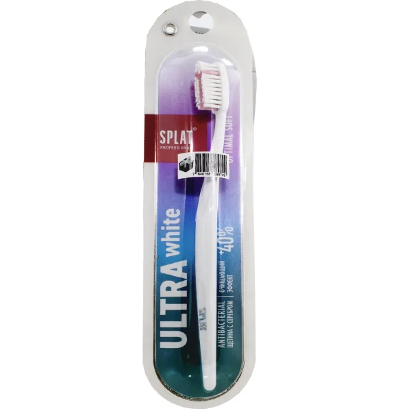 Набір Зубна щітка Splat (Сплат) Professional Ultra White, м'яка, 1 шт. + зубна нитка зі срібним волокном, тонка, 30 м, 1 шт.
